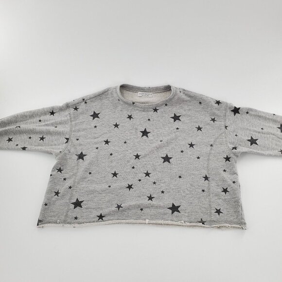 Paper Crane Long Sleeve Cropped Sweatshirt Gray M Shirt‎ Cotton 60% Stars Print - Picture 1 of 5